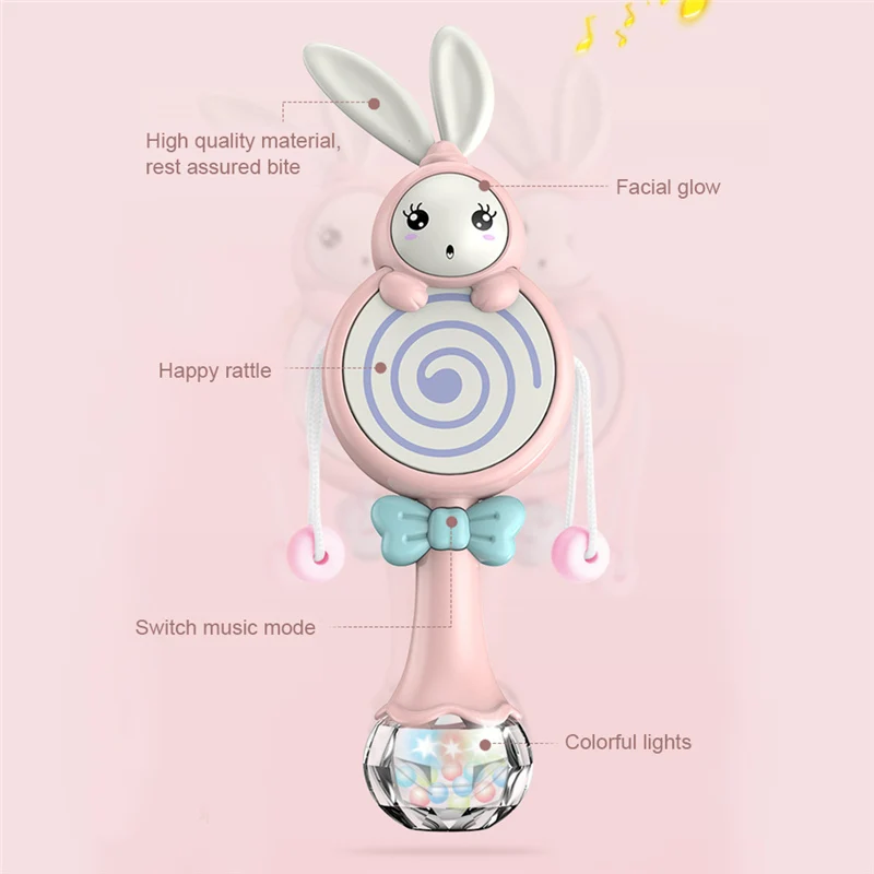 Детский кролик стиль игрушки мобильный музыкальный погремушка Мягкий прорезыватель интерактивная игрушка рождественские день рождения подарки развивающие игрушки