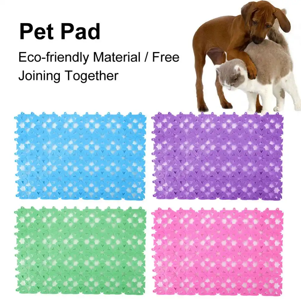 Pet Mats Plastic Spliced Pads With Heart Hole For Bunny Rabbit Cat