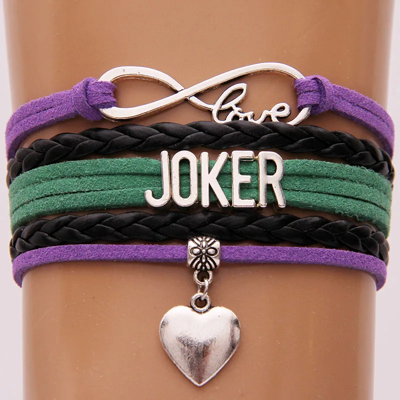 Браслет и браслет Бесконечность любовь браслеты с джокером кожаный ручной