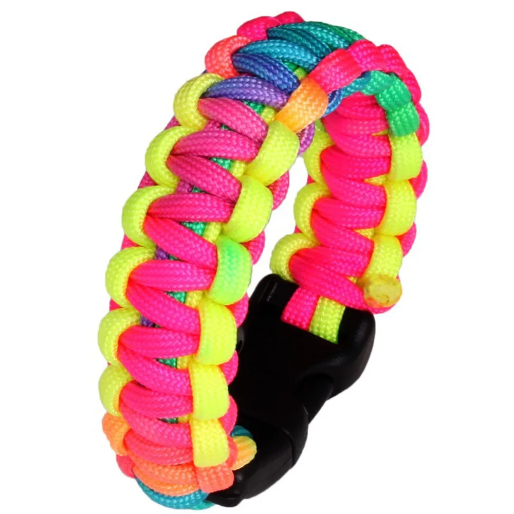 

Paracord 550 bracelet Survival kit Reflective Charms Parachute Cord Lanyard Mil Spec Type III 7 Strand Core 100 FT 30M Factory