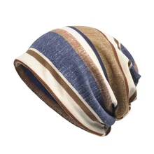 Для женщин полосатая шапка тюрбаны для Для женщин шапочка Для мужчин Skullies шапочки хеджирования Кепки вязать Кепки s дамская шляпа без полей шарф маска мешковатая шапка C