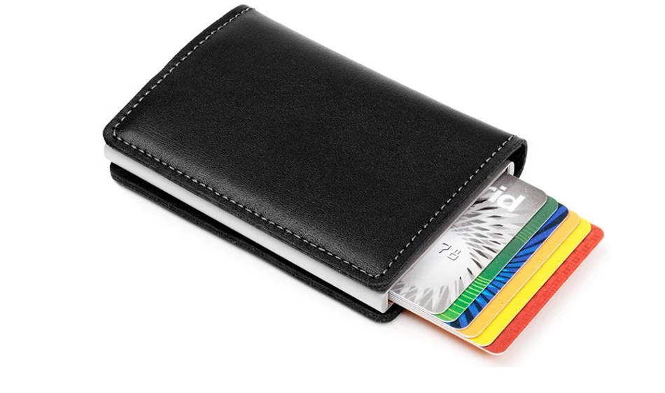 DIENQI Rfid кошелек из натуральной кожи, мужской бумажник с тремя отделениями для карт, мужской тонкий мини-кошелек, короткий женский кошелек для денег
