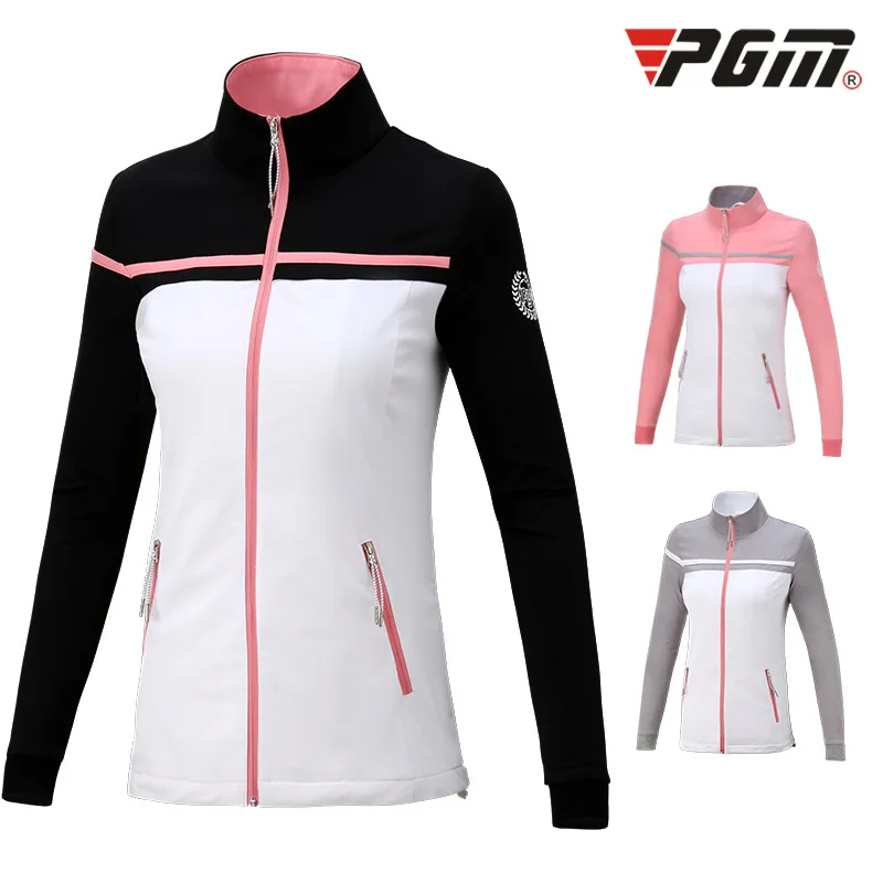 

2018 New PGM Lady Golf Jacket Autumn Winter Windproof Warm Long Sleeved Garment Sportswear For Women Size S-XL