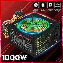 1000 Вт 110~ 220 В блок питания PSU PFC 12 см светодиодный бесшумный вентилятор ATX 24pin 12 в компьютер SATA игровой блок для Intel AMD настольный компьютер