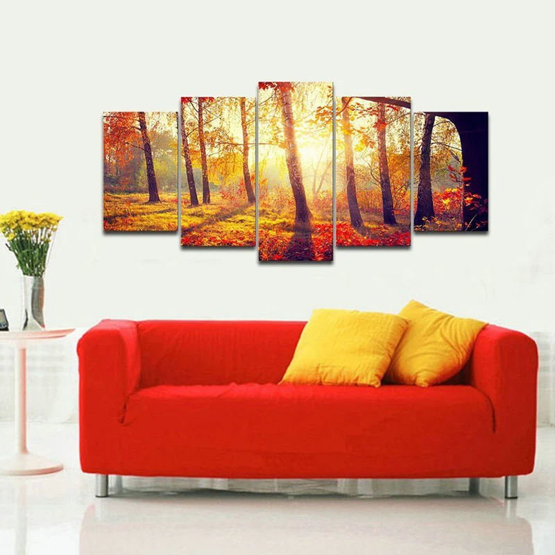 

DIY Matinal Forest Landscape Diamond Embroidery Painting 5D Full Drill Round Diamond Painting Cross Stitch Kit Decor Painting