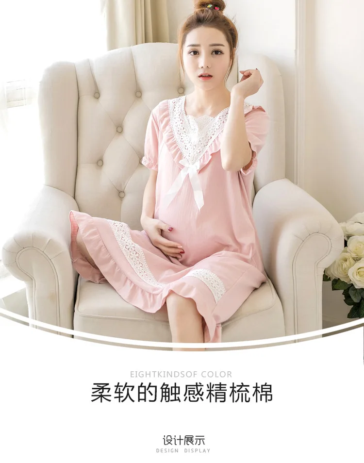 Big Size Maternity Nursing Nightdress Summer for Pregnant Women dress Pregnancy Pajamas Breast Feeding Nightgown Dress