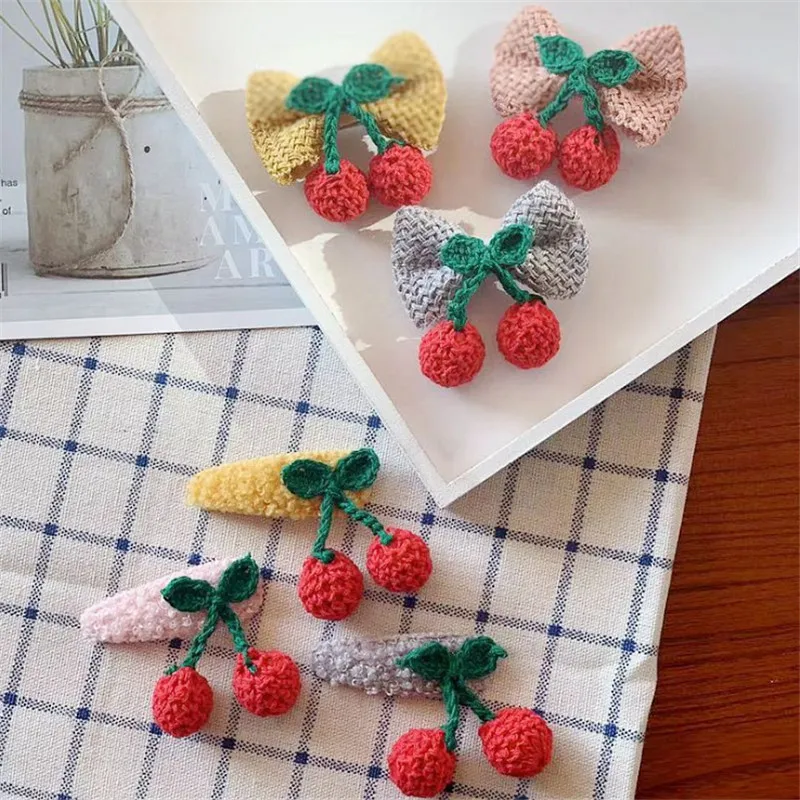 

10pcs/lot New Arrival Cute Bright Cherry Fruit Kids Hair Clip BB Clip Hair Accessories Girls Sweet Children Day Gift