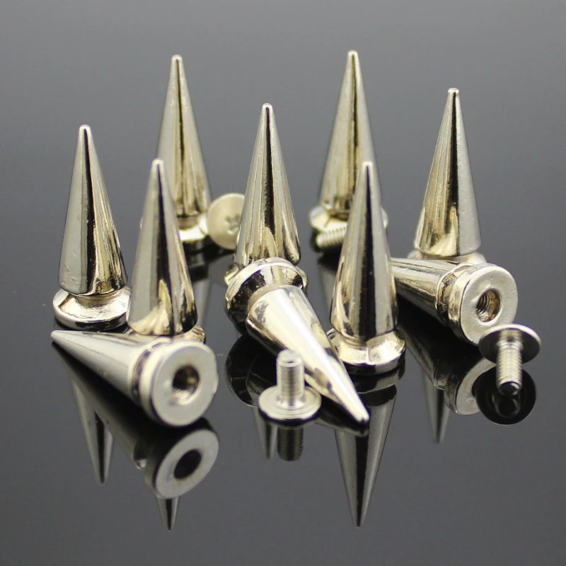 10pcs 10*26mm Silver Cool Bullet studs and spikes for clothes for