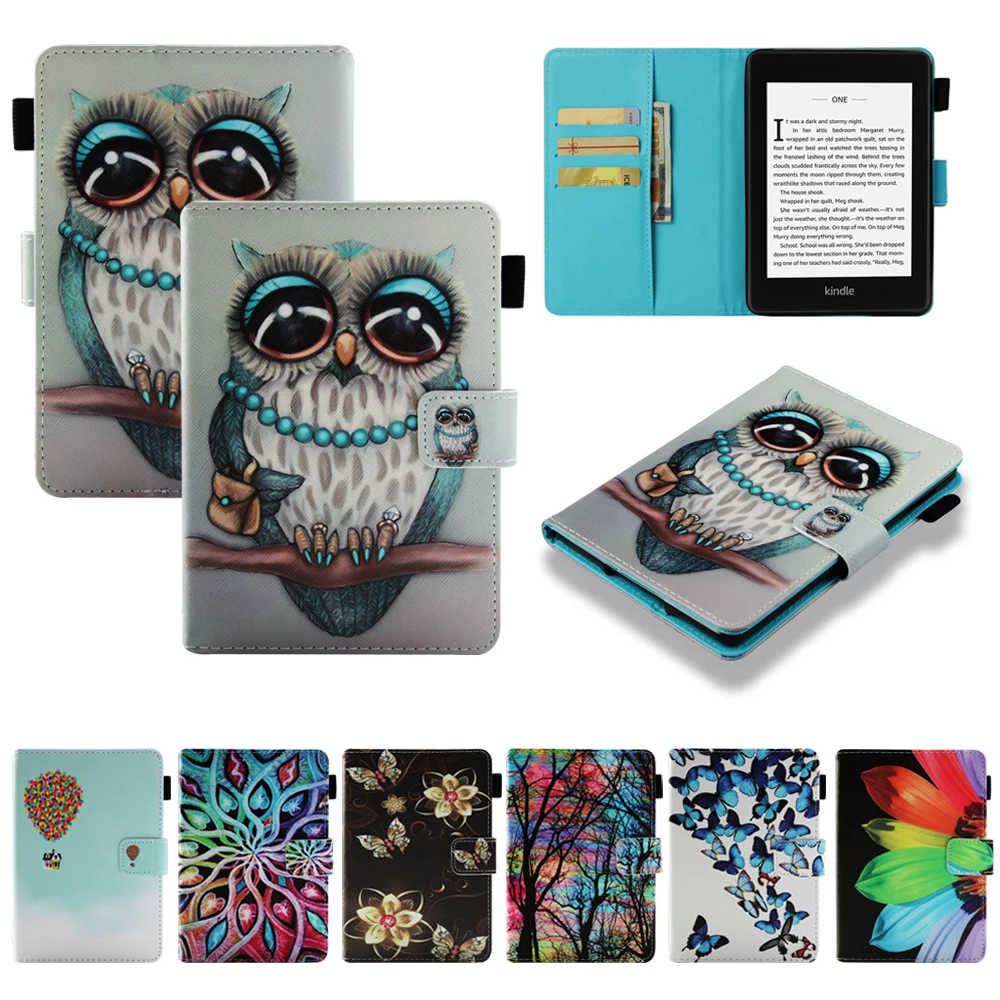 

Luxury For Amazon Kindle Paperwhite 4 2018 Lovely Effiel Eye Flower OWL Butterfly Dream catcher Generation 10th PU Leather Case