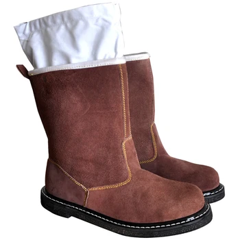 

Leather Safety shoes men Steel toe winter boots rubber sole high temperature resistance puncture resistance Work & Safety