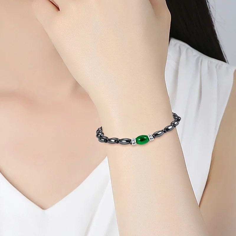 

2019 Fashion Green Opal magnetic Slimming Bracelet For Women handmade beaded Men jewelry