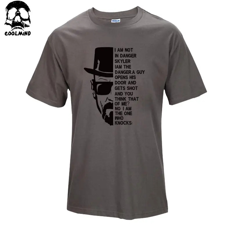 

THE COOLMIND 100% cotton o neck men tshirt short sleeve heisenberg print T shirt casual loose summer men T shirt cool T-shirt