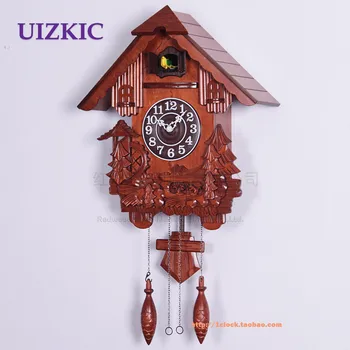 

Small cuckoo clock wooden wall clock alarm clock sculpture fashion cd7124