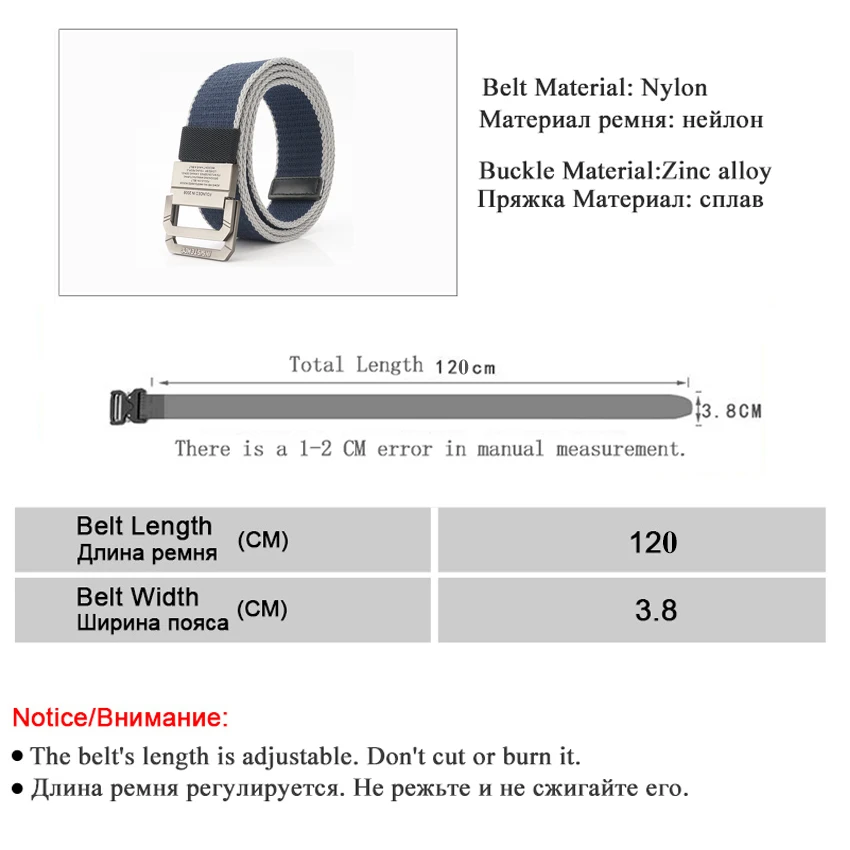 Холст Повседневный Универсальный Мужской ремень двойной ремень с металлической пряжкой переплетение утолщаются нейлоновые ковбойские брюки ремень Открытый спортивный пояс Охота
