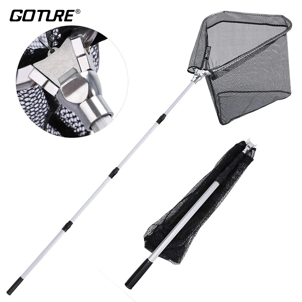 

Goture Folding Fishing Landing Net 1.5M/2.1M/3.0M Fishing Network With Extending Telescoping Pole Monofilament Hand Network