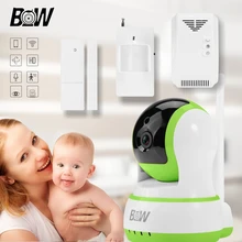 Камеры наблюдения Беспроводной + Датчик Двери/Infrared Motion Sensor/Детектор Газа Система Монитор Мини Wi-Fi Ip-камеры Безопасности BW13GR