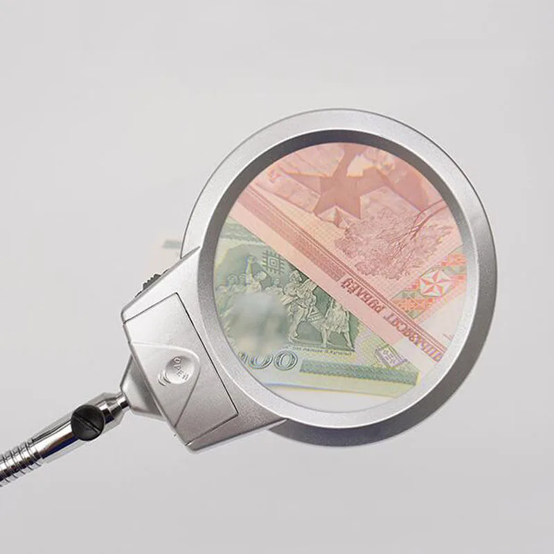2.25X 5X металлический шланг настольная Лупа с лампой светодиодный светильник