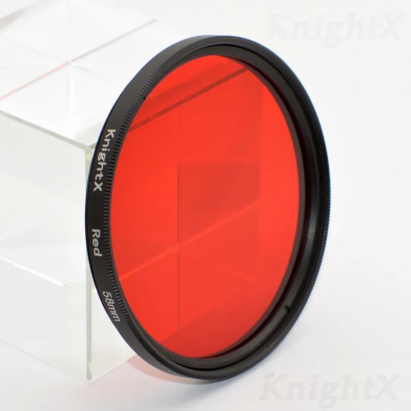 KnightX 24 цветной фильтр gnd Градуированный комплект для фотосъемки цветное фото 52 мм 58 мм uv cpl красный желтый синий объектив камеры для canon nikon - Цвет: Red