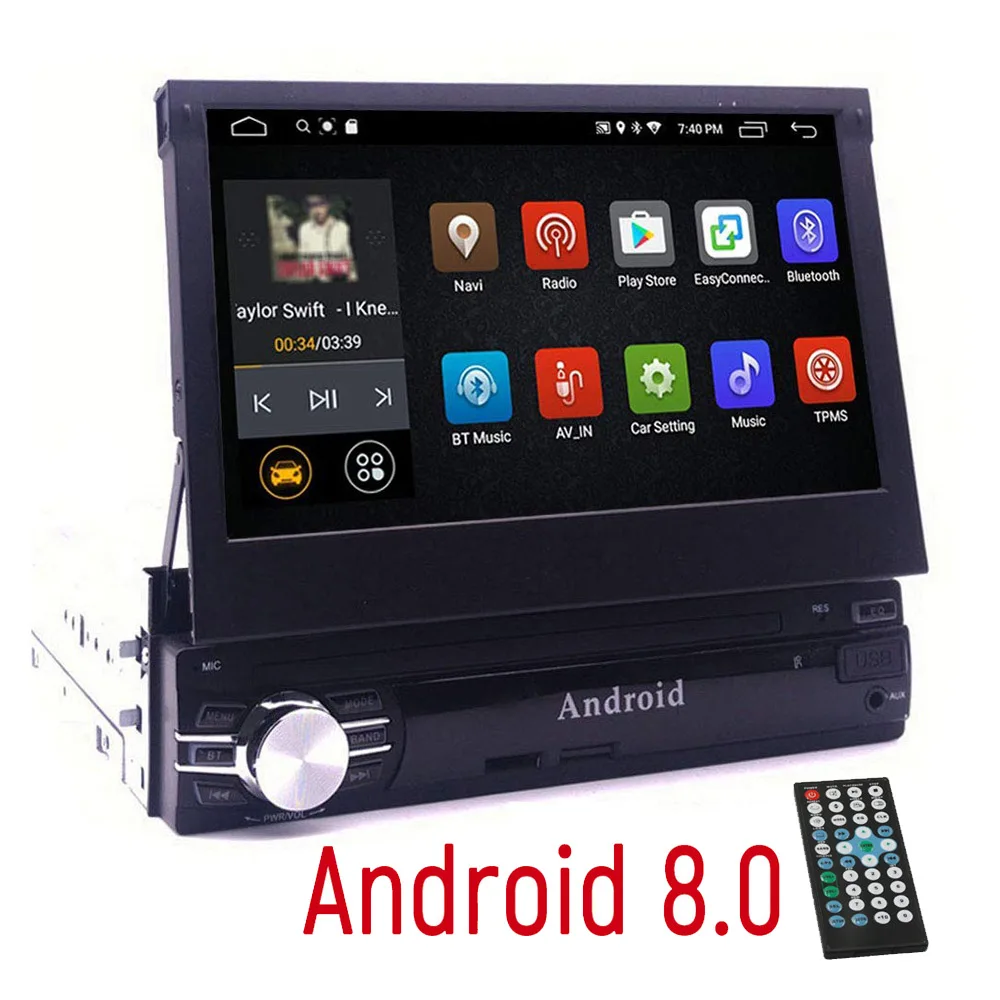 

DHL/EMS 1Din Android 8.0 Car Radio RAM 2G Stereo GPS AutoRadio Quad Core Universal 7" HD Touch Screen BT WIFI RDS FM Mirror Link
