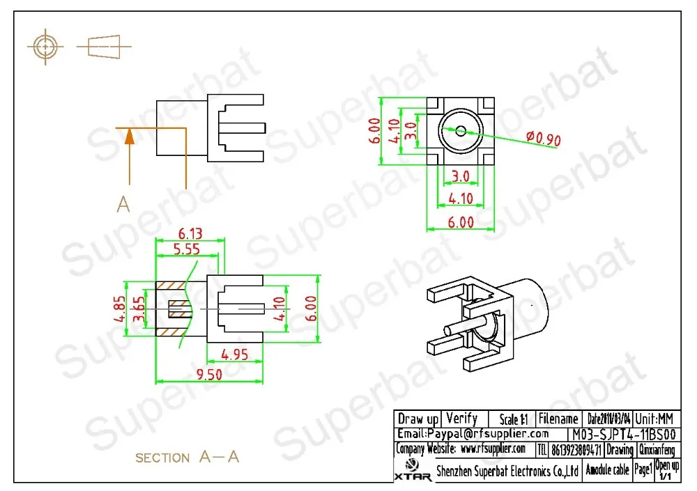 Superbat 10 шт. MCX через отверстие Jack принимающий pcb-разъем коаксиальный РЧ-разъем с припоем