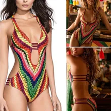 Ретро Сексуальные трусы цельный комплект бикини струны купальник пляжный купальник купальный костюм Купальник Монокини пуш-ап бикини для купания