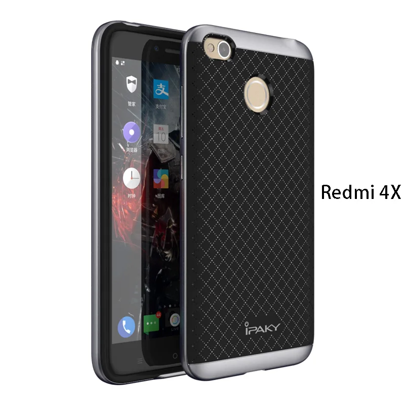 

Xiaomi Redmi 4x Case Original iPaky xiaomi redmi 4 pro case Luxury Soft Silicone Back Cover + PC Frame For Redmi 4 cover case