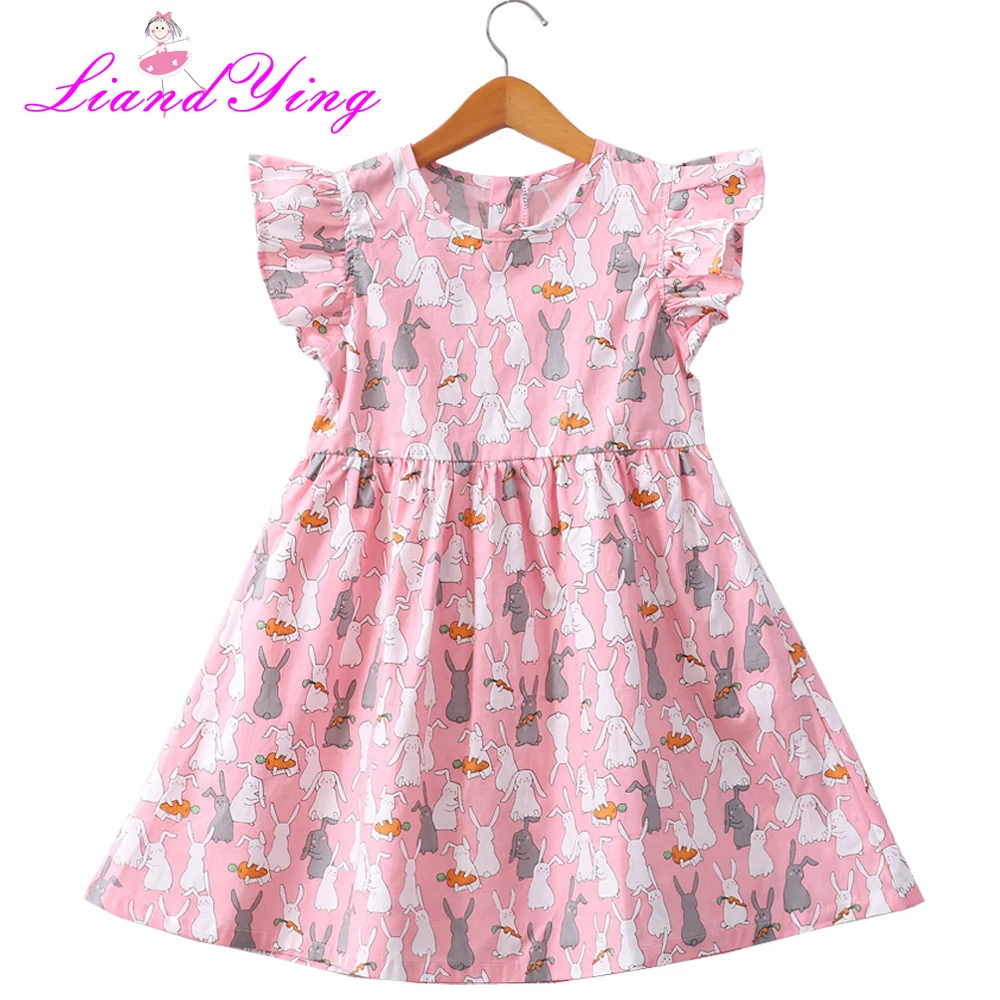 Летнее Детское платье для девочек с рукавами-крылышками граффити платье с принтом Мягкий хлопок платья принцесс Одежда для девочек платье с цветочным рисунком