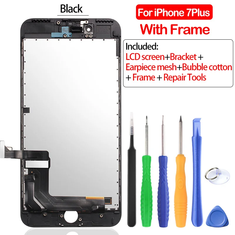 For 7Plus Black 1 NOHON ЖК-дисплей для Apple iPhone 7 Plus, iPhone 7 Plus, экран, дисплей, полная сборка, дигитайзер, замена AAAA, 3D сенсорный экран с рамкой - Цвет: For 7Plus Black 1