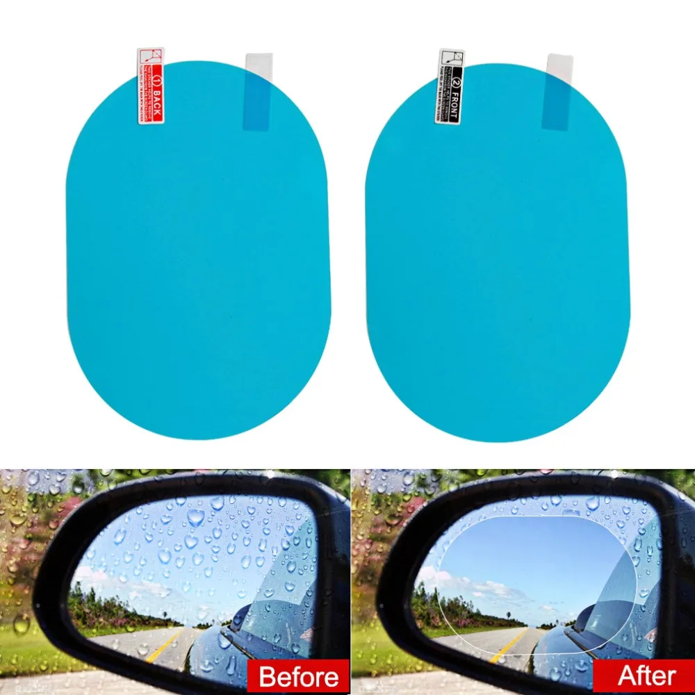 2x Waterproof For Car Rearview Mirror Rainproof Anti-Fog Rain-Proof Film Sticker 
