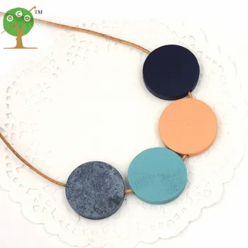 Wood disk Bead Cluster Necklace Modern Tribal Chic beaded necklace color block BLACK GREY teal mint minimalist NEW NW061