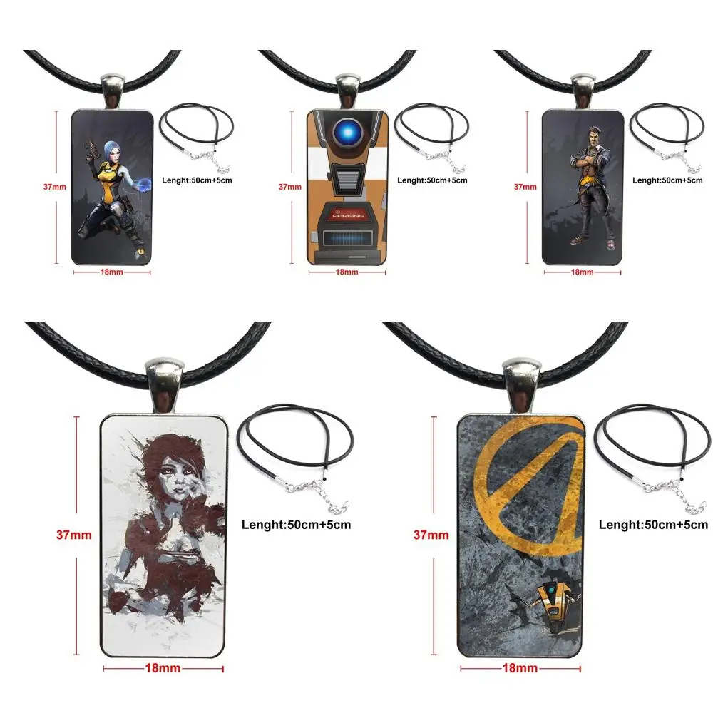 

Borderlands Fashion Glass Cabochon Pendant Necklace With Women Steel Plated Statement Jewelry For Kids Beads