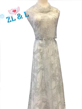 

Beautiful abstract pattern glitter (color can be customized) 5 yards African lace Nigeria lace French mesh wedding dress skirt