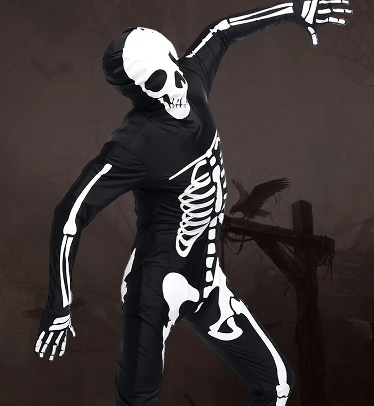Для мужчин карнавальный скелет, череп на Хэллоуин костюмы, способный преодолевать Броды для взрослых детей вечерние аниме вечерние нарядное платье «Демон» для мальчиков и девочек Пурим Хэллоуин