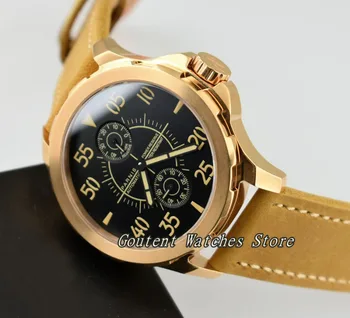 

44mm Parnis Sapphire Glass Seagull Luminous Automatic Power Reserve Men's Watch