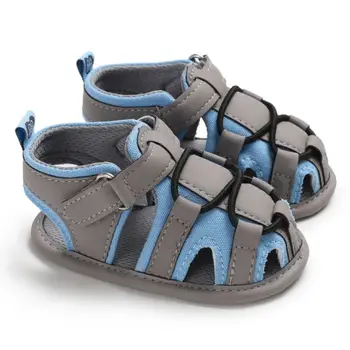 

0-18M 4 Color Summer Baby Boys Fashion Breathable Anti-Slip Mixed Color Shoes Casual Sandals Toddler Soft Soled
