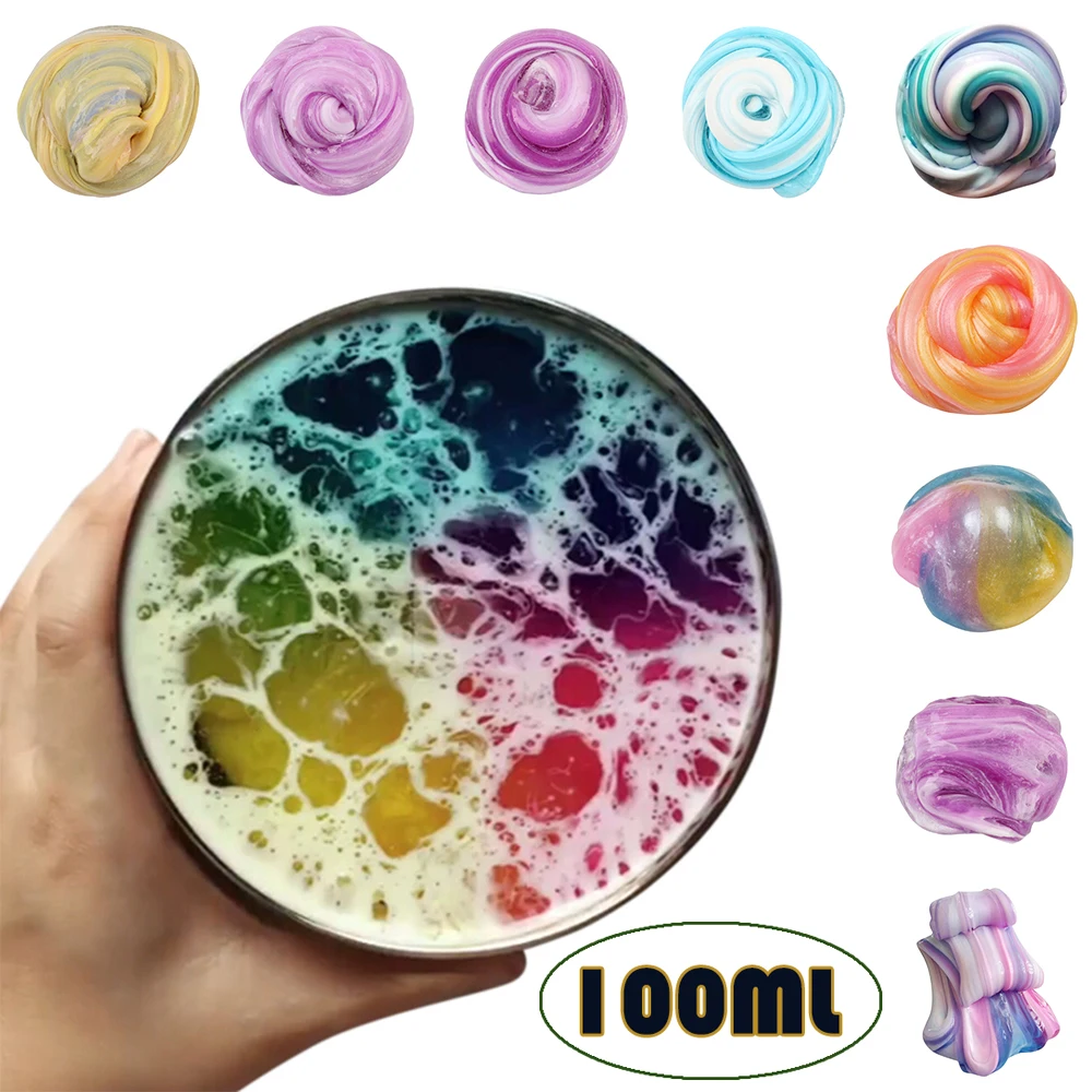 

100ML Slime Mixing Color Fluffy Slime Mud Toys DIY Cloud Slimes Glue Soft Clay Anti-stress Light Plasticine Kids Antistress Toy