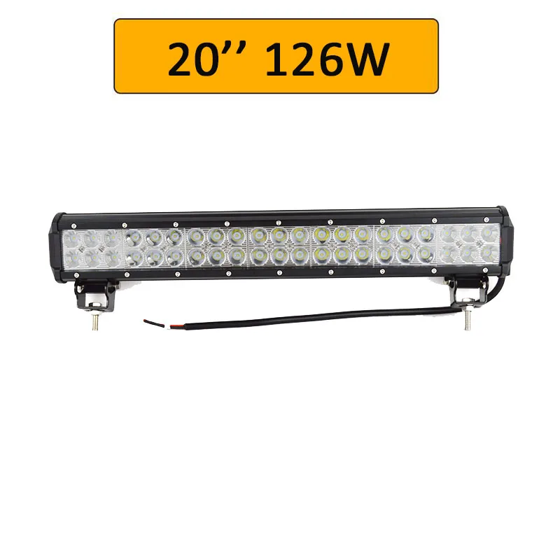 20in 126w no wiring Auxtings 1" 22" 20 дюймов 12 в 24 В внедорожный светодиодный светильник, комбинированный точечный прожектор 2" 126 Вт светодиодный рабочий светильник для джипа автомобиля 4WD грузовика внедорожника ATV - Цвет: 20in 126w no wiring