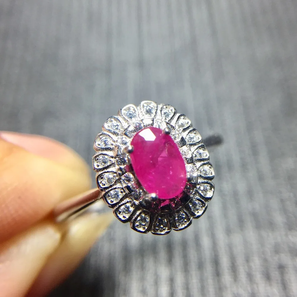 Настоящее рубиновое кольцо,, натуральный рубин, Настоящее серебро 925 пробы, кольца на палец