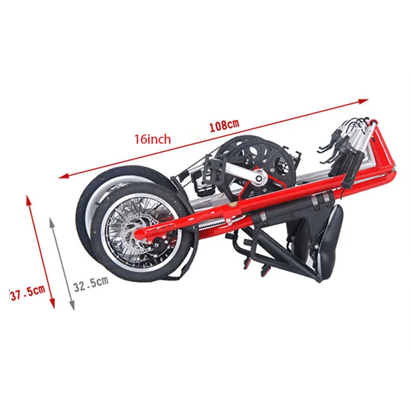 Flash Deal Folding Bike 16 Inch Wheel BXW Complete Road mini Bike Retro Frame New Creative Show Performance Bicycle 3