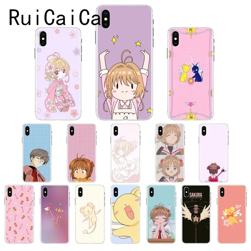 Чехол для телефона Ruicaica pink Kinomoto Sakura Cardcaptor с милым рисунком iPhone 8 7 6 6S Plus X XS MAX 5 5S SE XR