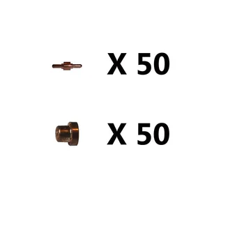 

100pcs Standard Long Plasma Cutter Consumables Tips Electrodes for CUT40D CUT50D PT-31 LG40 Torch Gun 30/40amp