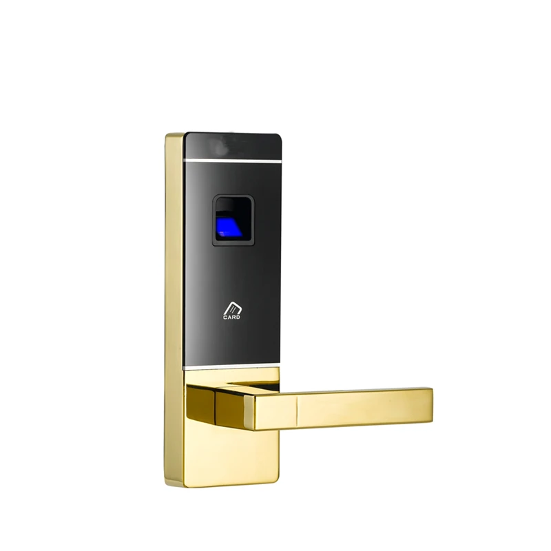 Jcsmarts JCF3301 Goden Color Electric Key Card Door Lock Fingeprint Biometric Lock With Double Tongue Mortise Jcsmarts JCF3301 Goden Color Electric Key Card Door Lock Fingeprint Biometric Lock With Double Tongue Mortise