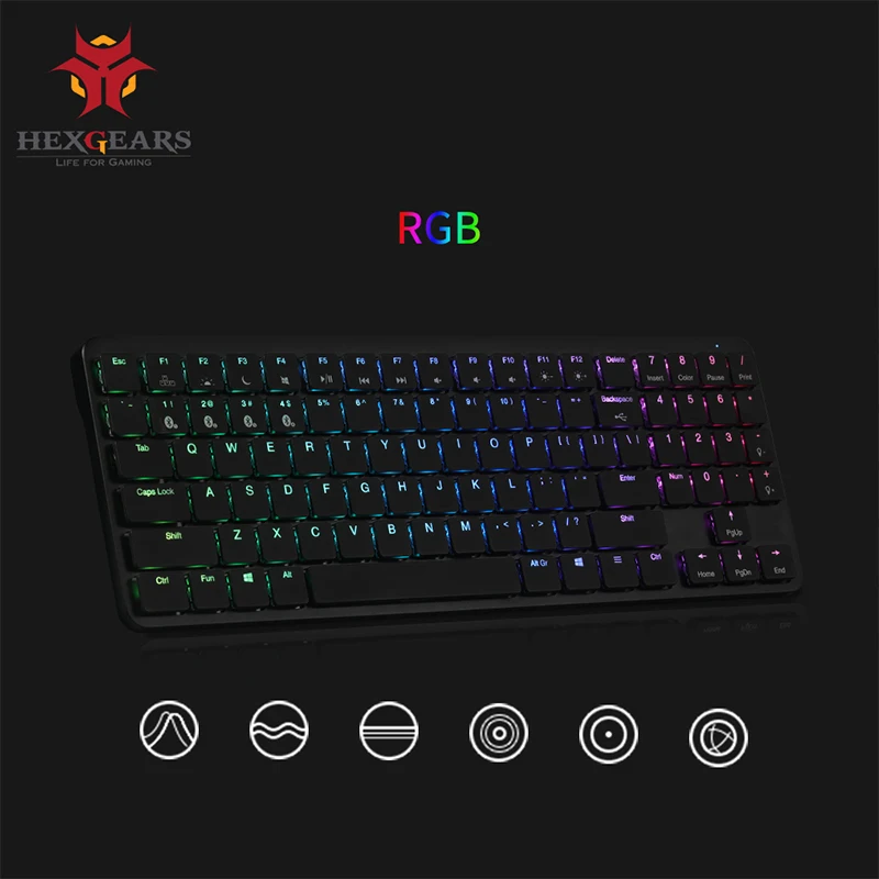 Hexgeards X1 Bluetooth RGB подсветка игровая клавиатура Kailh CHOC переключатель механическая