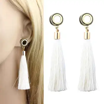 

JUNLOWPY Wholesales Woman Dangle Gauges Screw Ear Tunnels 6-18mm 0 Gauges Earrings Stretching kit 0g Piercings Plugs Tunnels