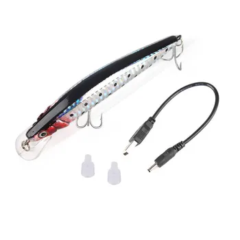 

USB Rechargeable Flashing LED light Twitching Fishing Lures Bait Electric Life-like vibrate fishing Lures 1PCS