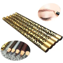 Двухсторонний карандаш для бровей с кисточкой леопардовый дизайн металлический корпус водонепроницаемый прочный косметический карандаш для бровей Макияж глаз SJ66