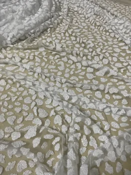 

tulle lace with glued glitter fashion Sophia-6.303 african glitter lace fabric for party dress 5yard/lot embroidered