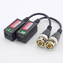 Connecteur BNC Balun vidéo, émetteur-récepteur passif, Distance 3000 pieds, UTP Balun mâle, câble CAT5 pour accessoires de caméra de vidéosurveillance, 1 paire