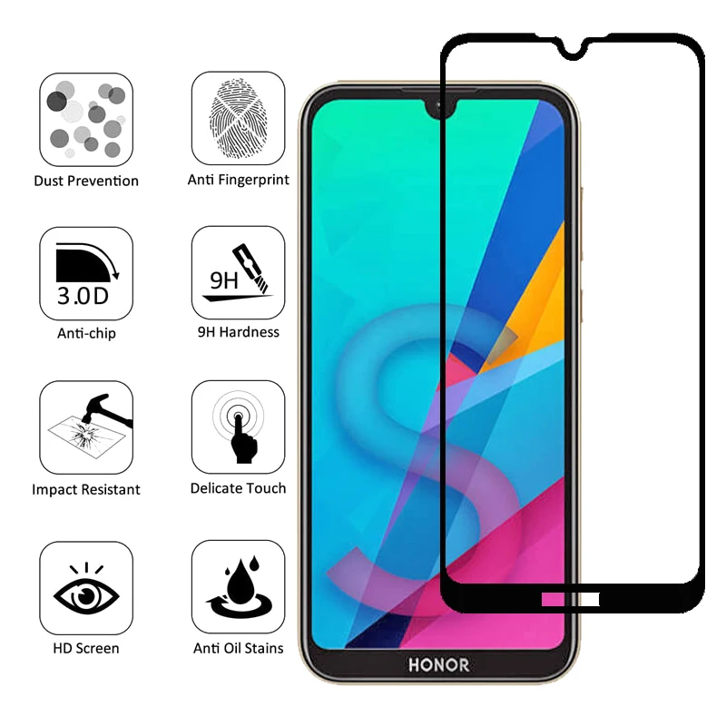 3D Full Glue On Honor 8S Tempered Glass For Huawei Honor 8S Screen Protector Safety Protective Glass On Honor 8S 8 Honor8 S S8