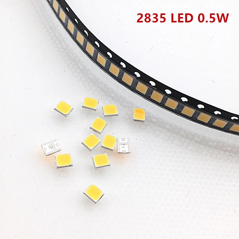 100 шт./лот led 0 5 Вт 55 65 лм smd 2835 Золотой проволочный Чип лампа излучающая диоды для